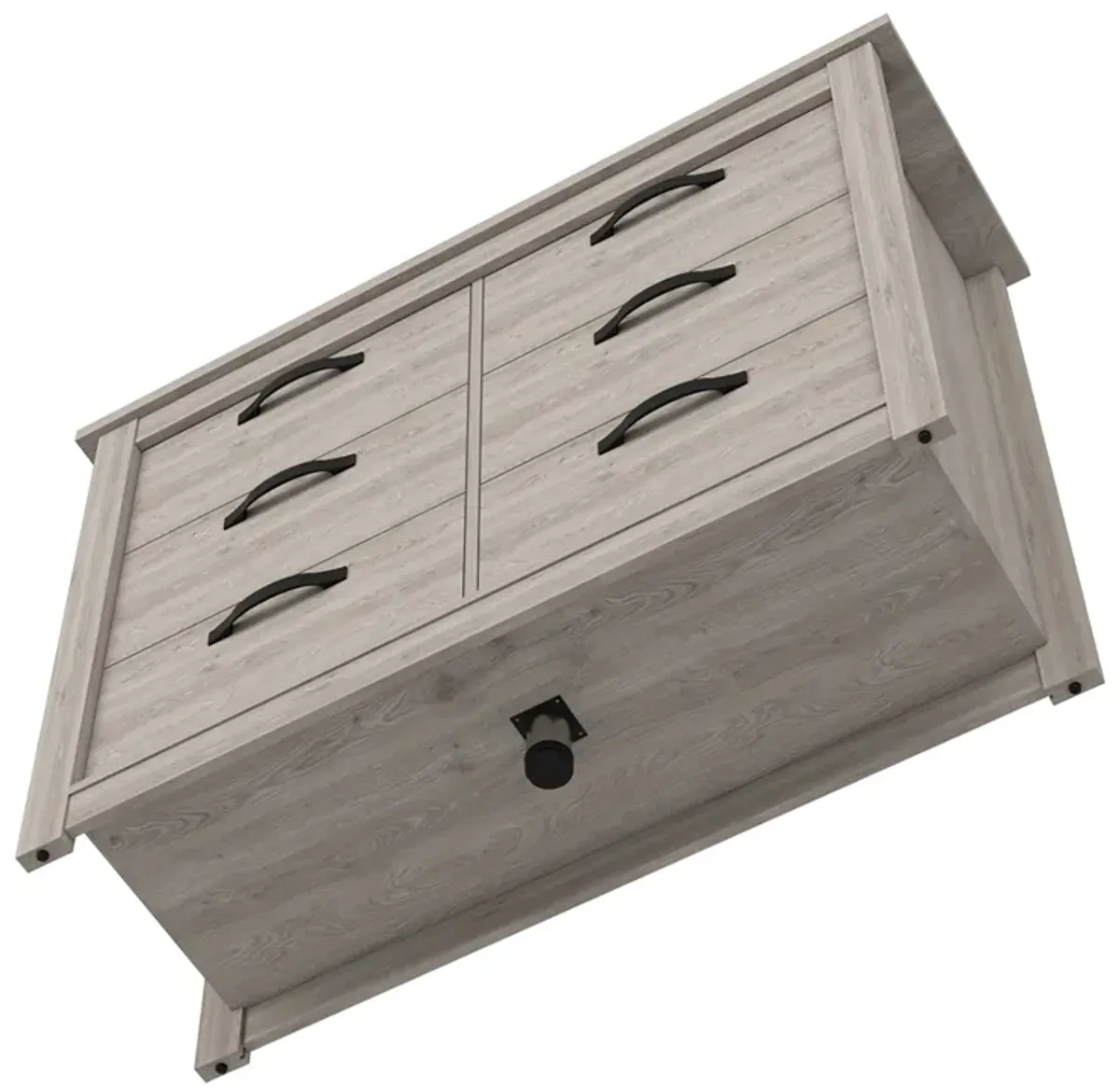 DEPOT E-SHOP Galena Six Drawer Double Dresser, Four Legs, Superior Top, Metal Hardware, Light Gray