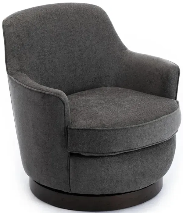 Comfort Pointe Reese Charcoal Wood Base Swivel Chair