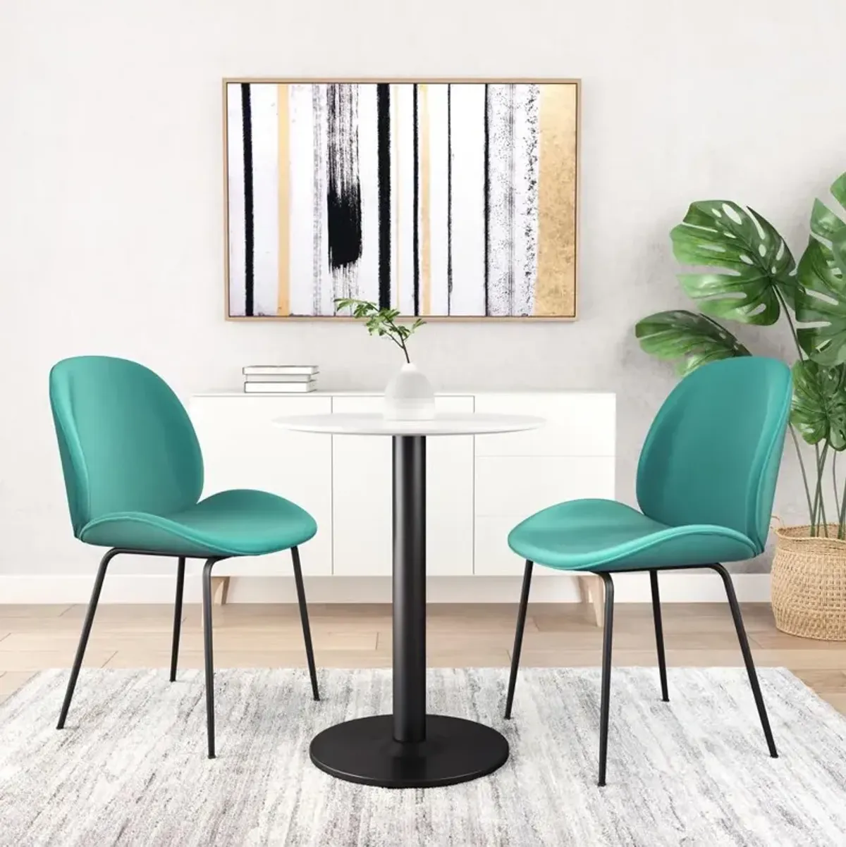 Belen Kox Alto Bistro Table, White & Black, Belen Kox