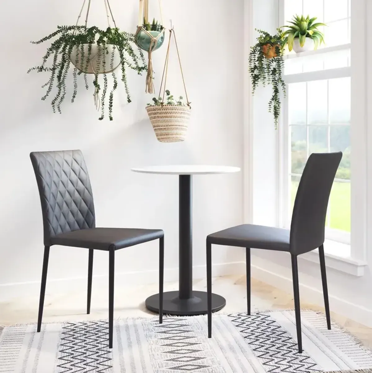 Belen Kox Alto Bistro Table, White & Black, Belen Kox