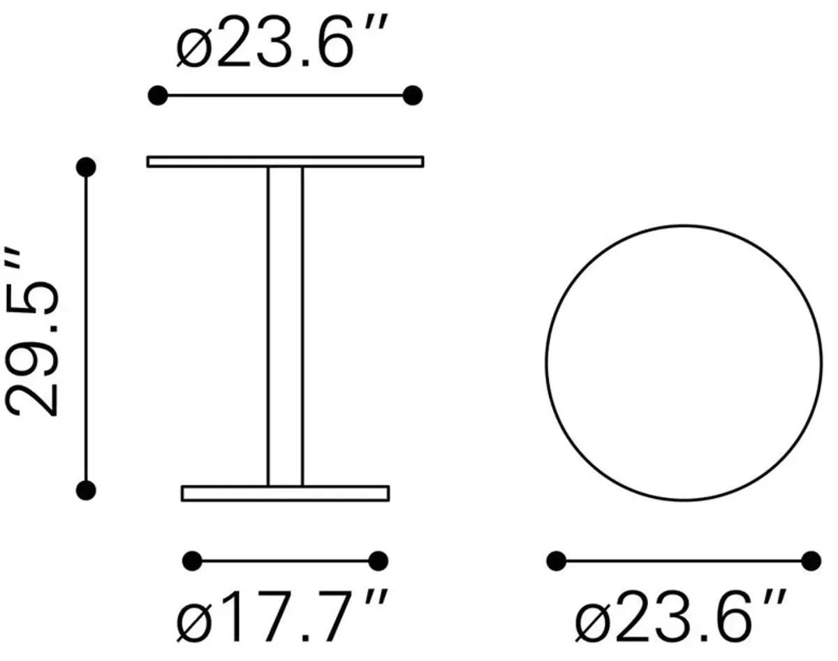 Belen Kox Alto Bistro Table, White & Black, Belen Kox