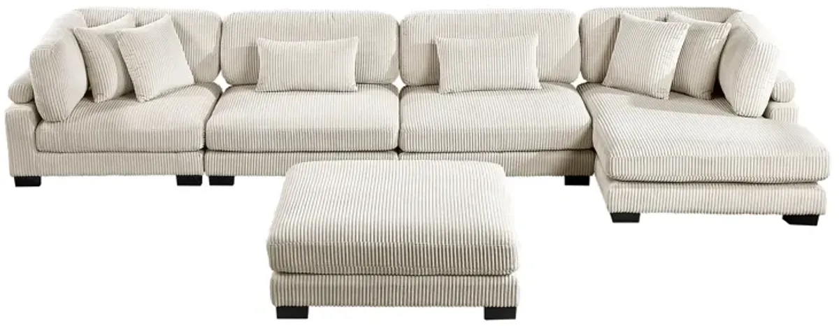 Traverse 4-Piece Sectional with Reversible Chaise & Ottoman