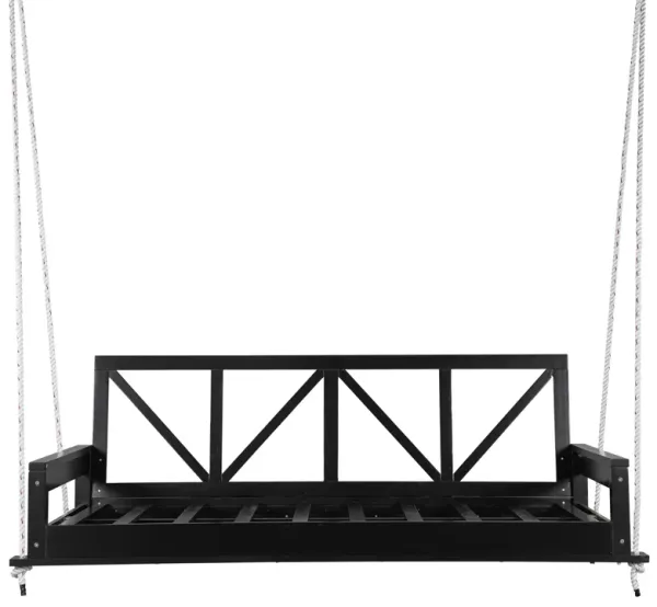 Merax Acacia Wood Twin Size Patio Porch Swing Hanging Bed