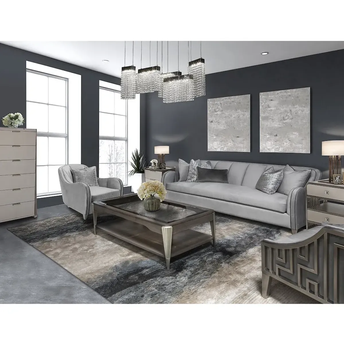 Michael Amini Roxbury Park 6-Drawer Chest - Slate
