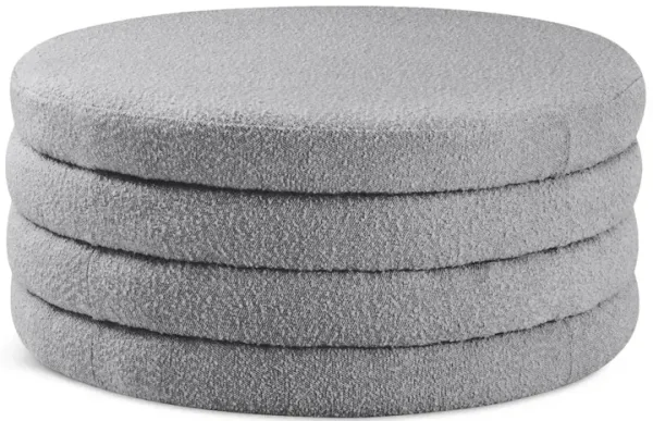 Meridian Furniture Aphia Grey Boucle Fabric Ottoman/Coffee Table