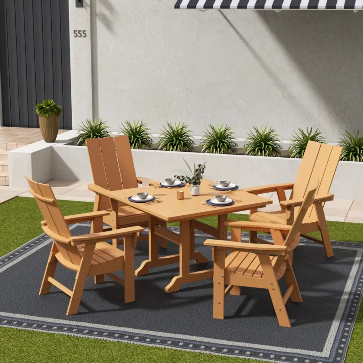 WestinTrends Outdoor Patio Modern Adirondack Dining Chair