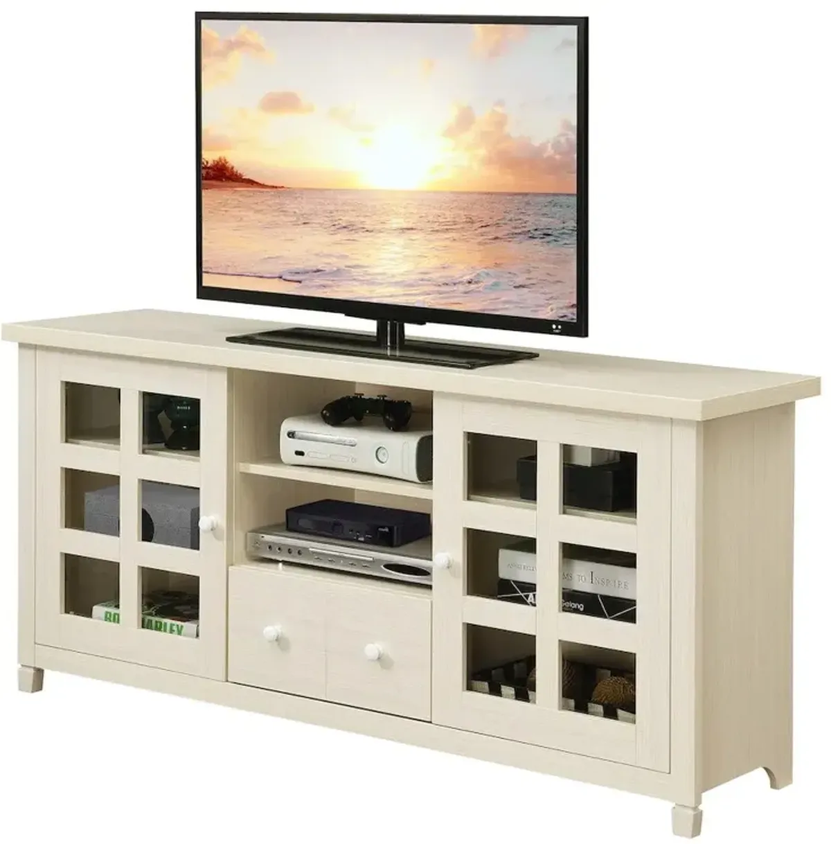 Convenience Concepts 1 Drawer TV Stand with Storage Cabinets and Shelves for TVs up to 65 Inches