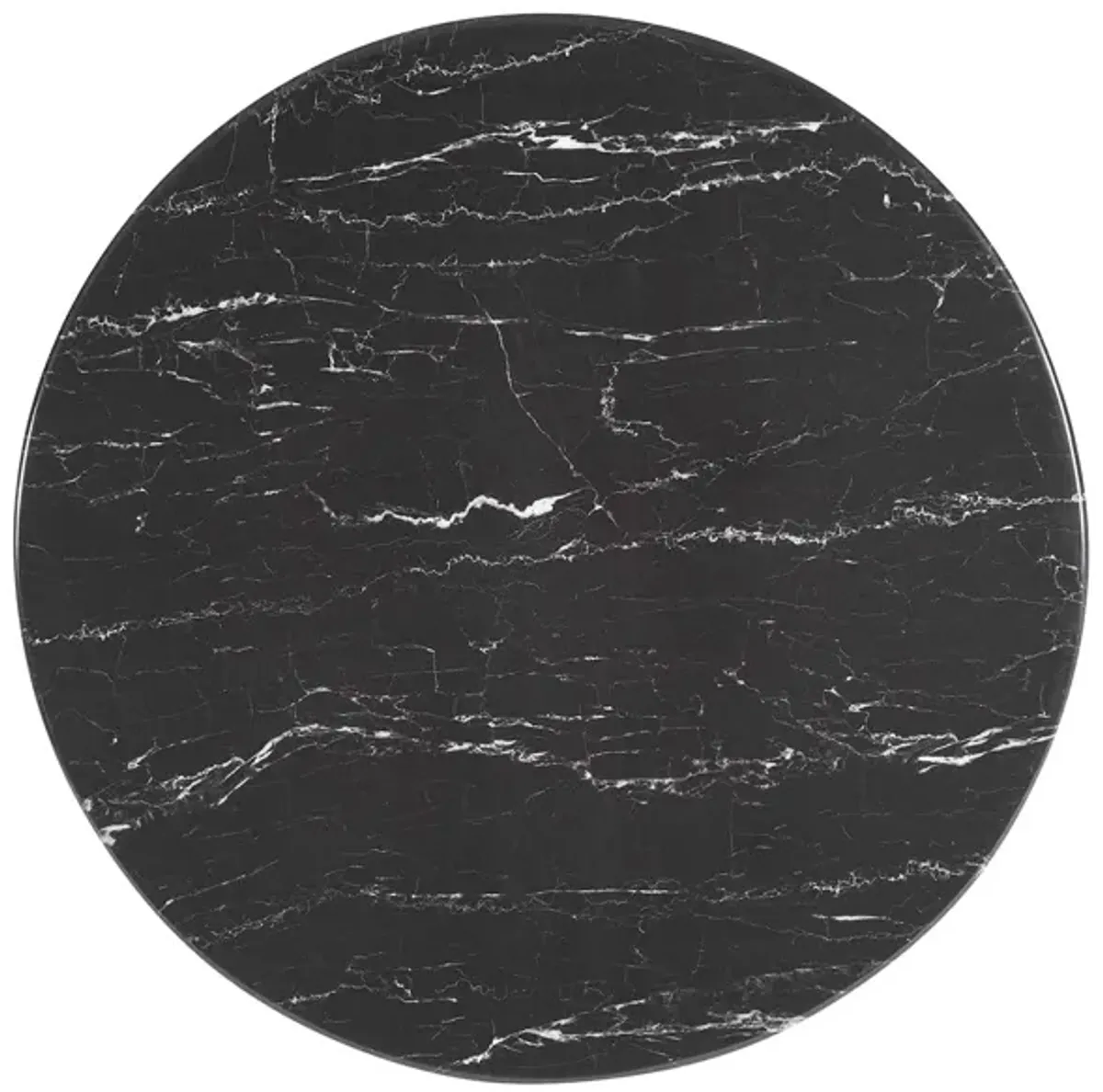 Modway - Lippa 28" Round Artificial Marble Dining Table Black Black