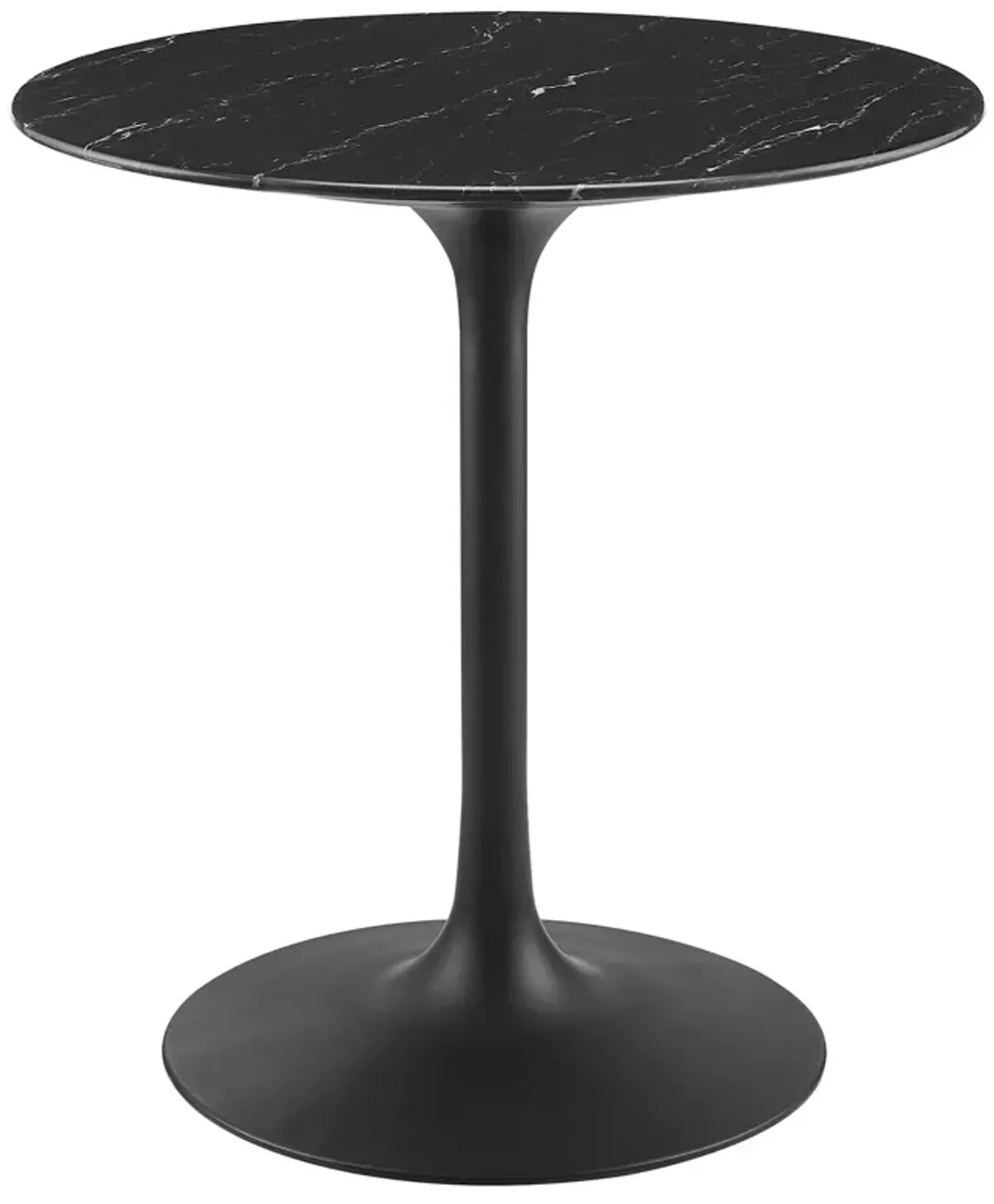 Modway - Lippa 28" Round Artificial Marble Dining Table Black Black