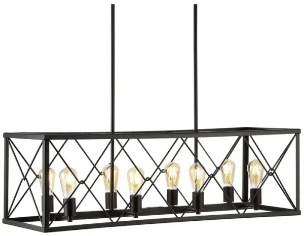 Galax 8-Light Adjustable Iron Farmhouse Industrial LED Dimmable Pendant