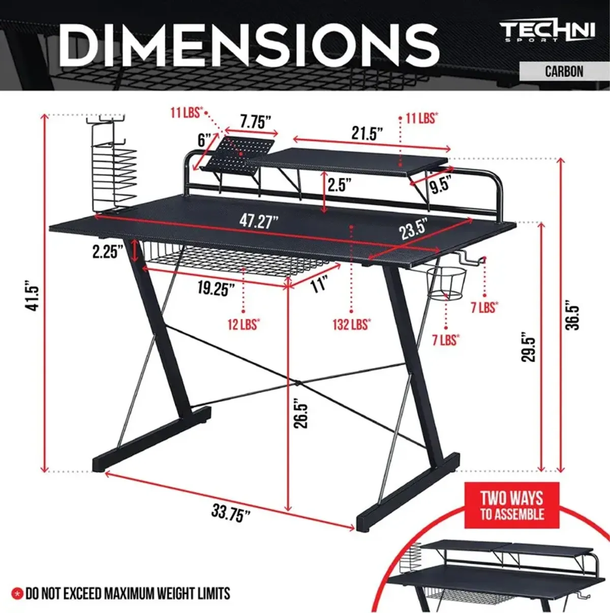 Gaming Computer Desk Setup with Organizers