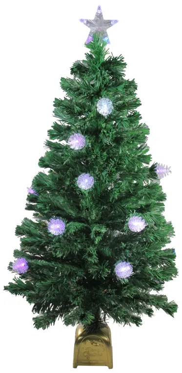 4' Pre-Lit Medium Fiber Optic Pine Cone Artificial Christmas Tree - Multicolor LED Lights