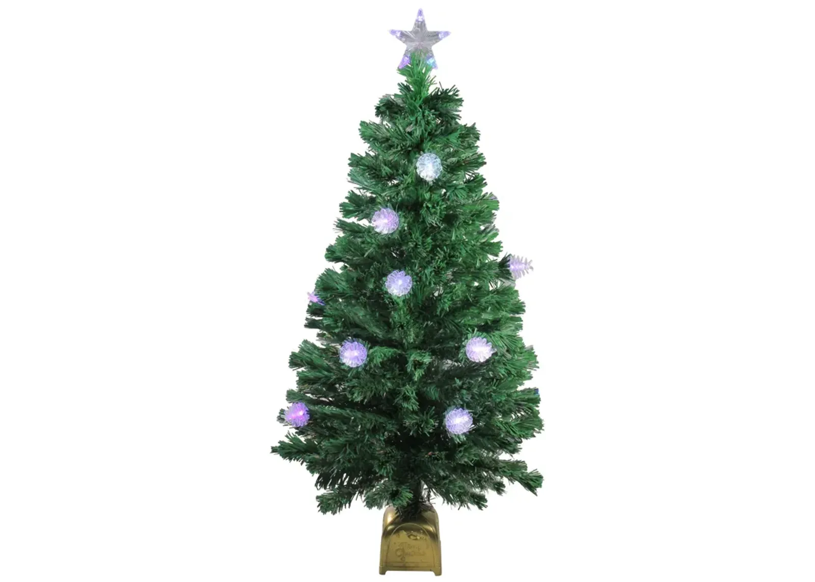 4' Pre-Lit Medium Fiber Optic Pine Cone Artificial Christmas Tree - Multicolor LED Lights