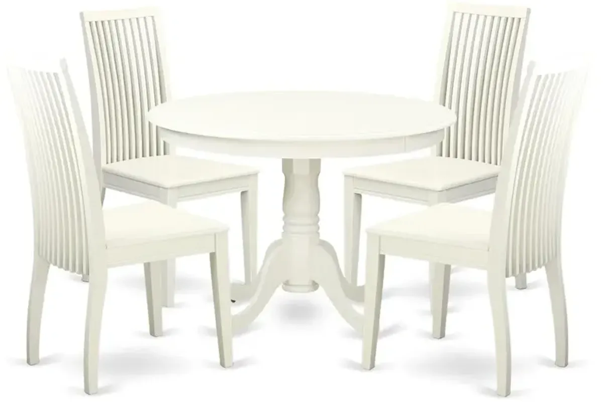 Dining Room Set Linen White, HLIP5-LWH-W