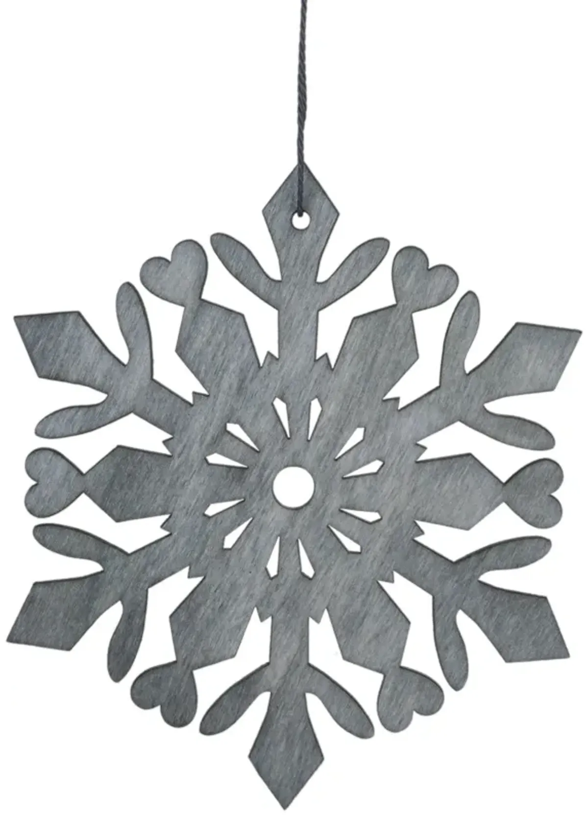 4.75" Gray Snowflake Hanging Christmas Ornament