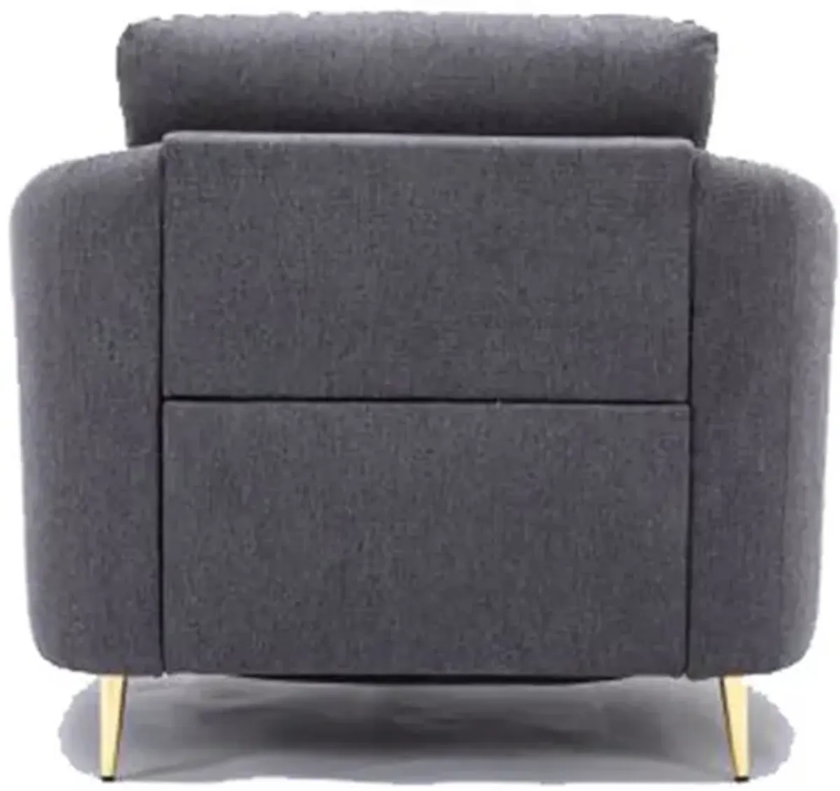 Nial 34 Inch Accent Chair, Linen Upholstery, Pine Wood, Gray and Gold  - Benzara