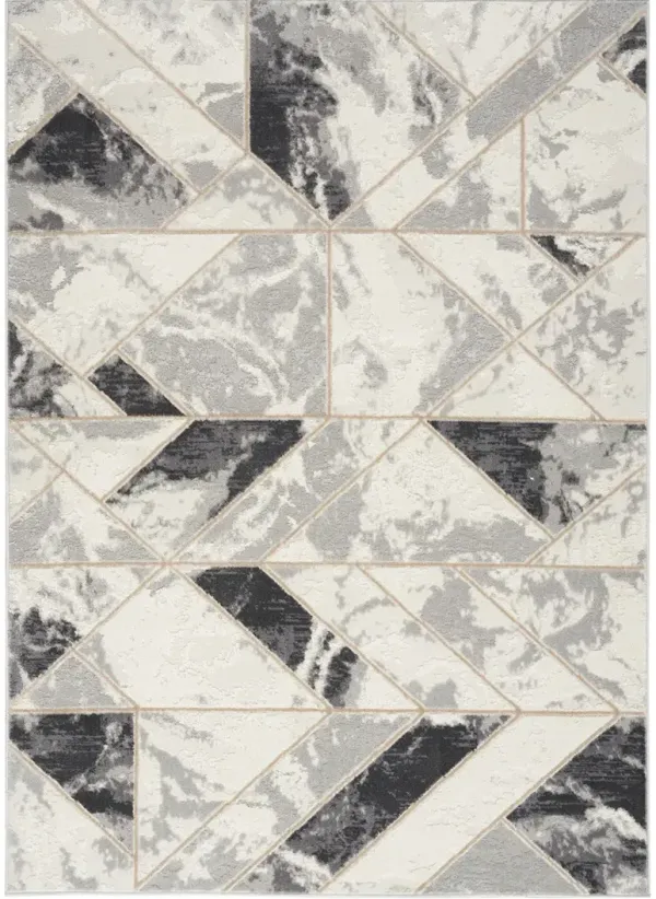 Elation ETN11 Ivory/Gray 5'3" x 7'3" Rug