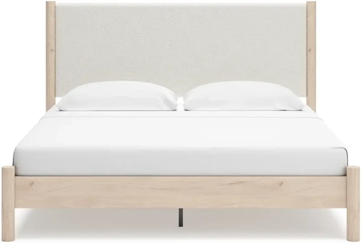 Cadmori Two-tone King Upholstered Panel Bed