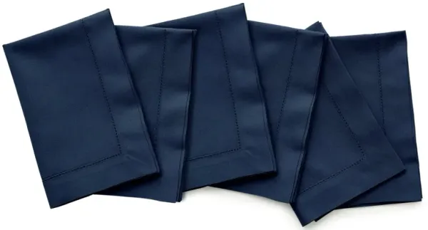 Solino Home Cotton Linen Dinner Napkins 20 x 20 Inch Set of 6 - Cotton Linen Hemstitch