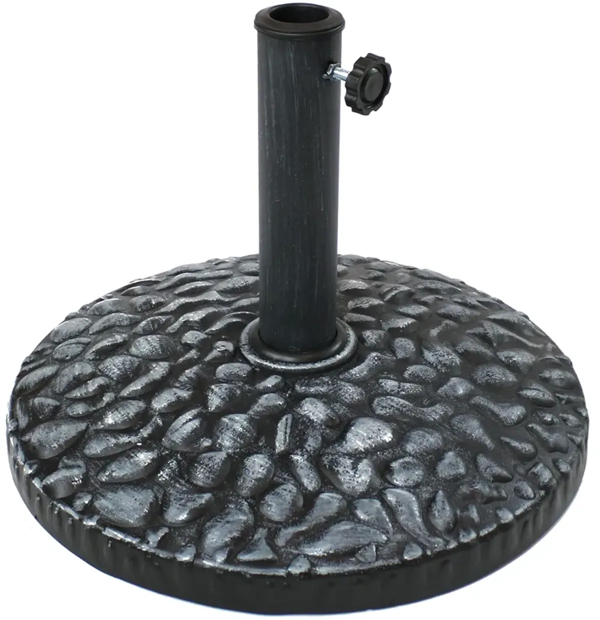 Sunnydaze 18 in Pebble Texture Resin Round Patio Umbrella Base - Grey