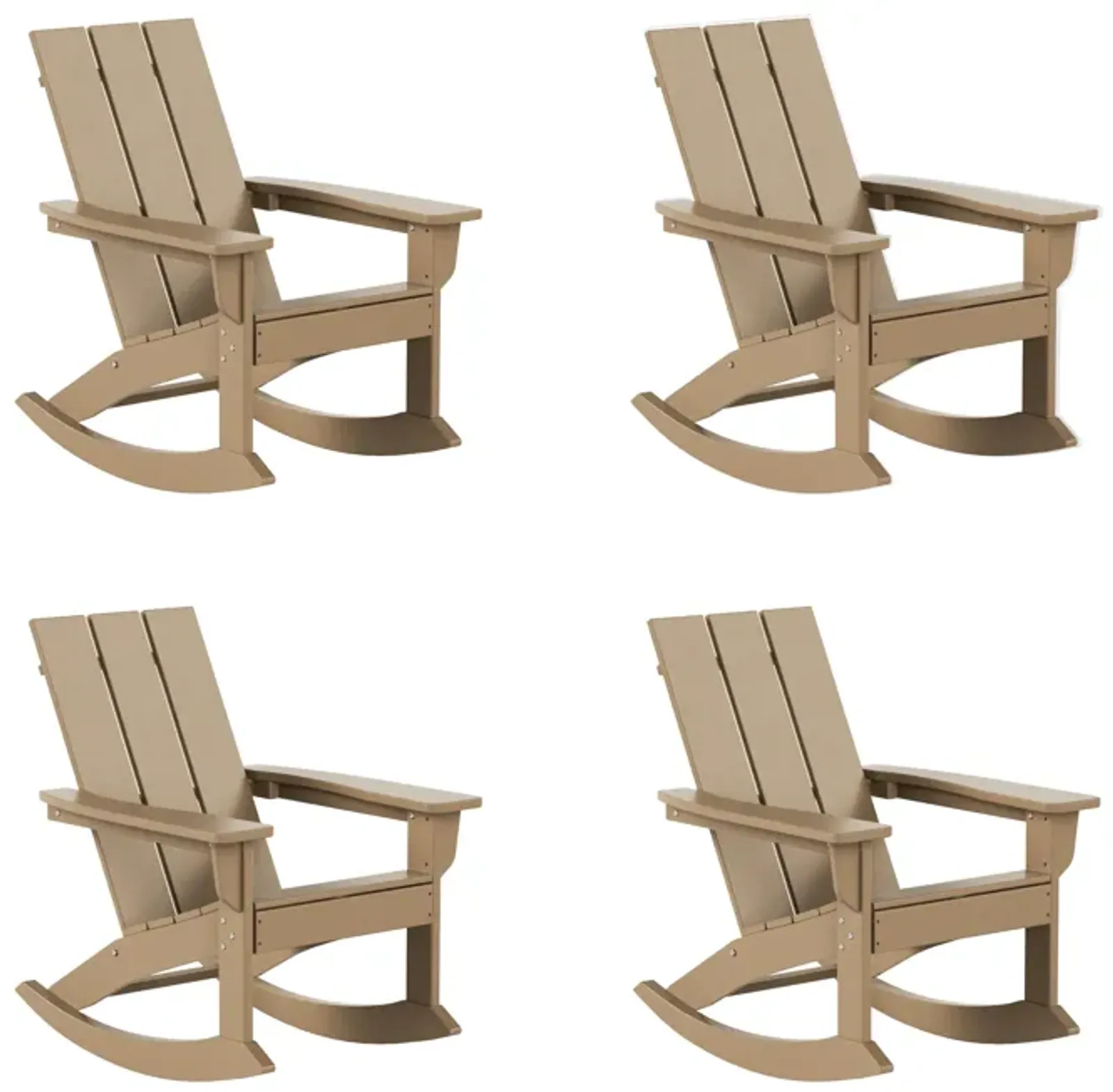 WestinTrends Modern Adirondack Outdoor Rocking Chair (Set of 4)