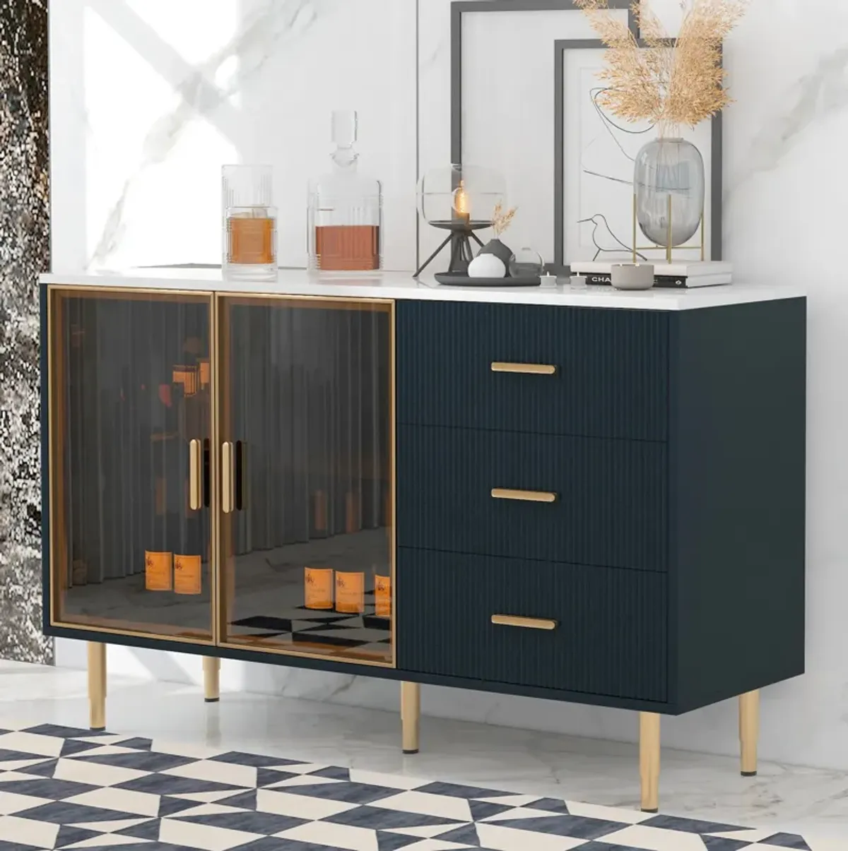 Merax Modern Sideboard MDF Buffet Storage Cabinet