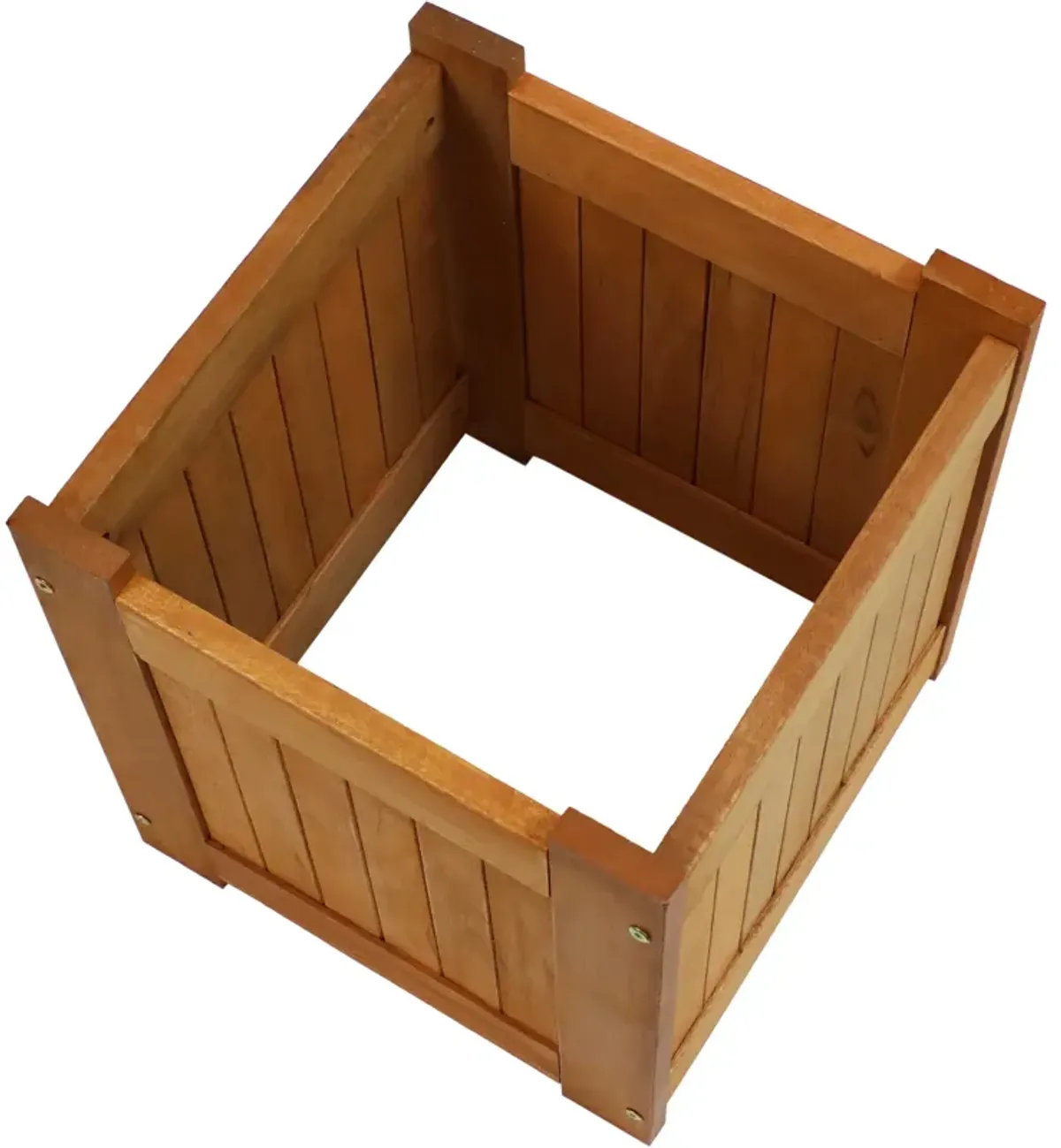 Sunnydaze Meranti Wood Decorative Square Planter Box - 16 in