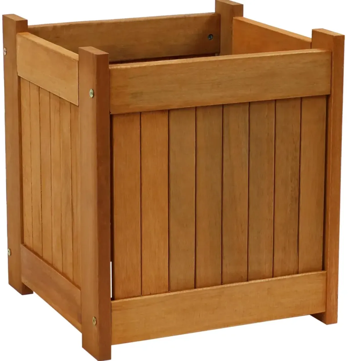 Sunnydaze Meranti Wood Decorative Square Planter Box - 16 in