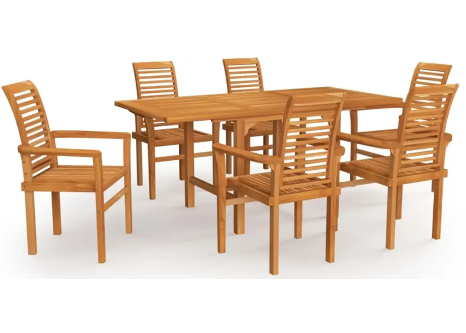 vidaXL 7 Piece Garden Dining Set Solid Teak Wood