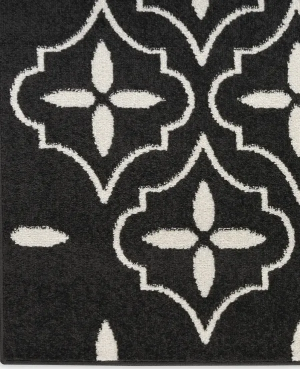 Nourison Essentials NRE04 Black/Ivory 6' x 9' Rug