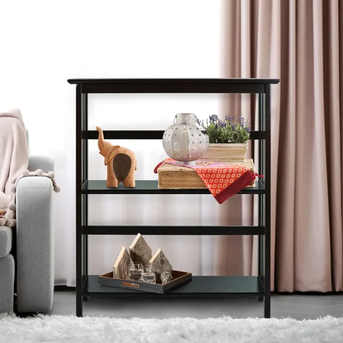 Casual Home Mission Style 3-Shelf Bookcase, Espresso