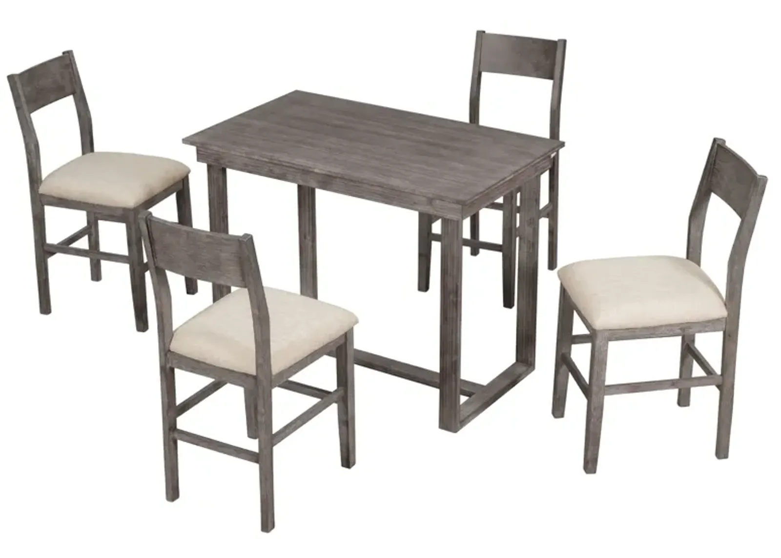 Merax Farmhouse Counter Height 5-Piece Dining Table Set