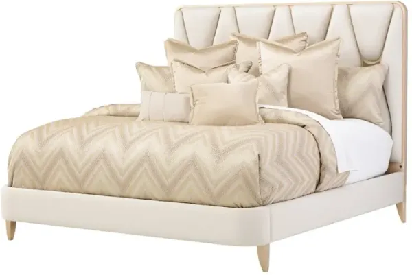 Michael Amini La Rachelle Queen Upholstered Panel Bed - Champagne