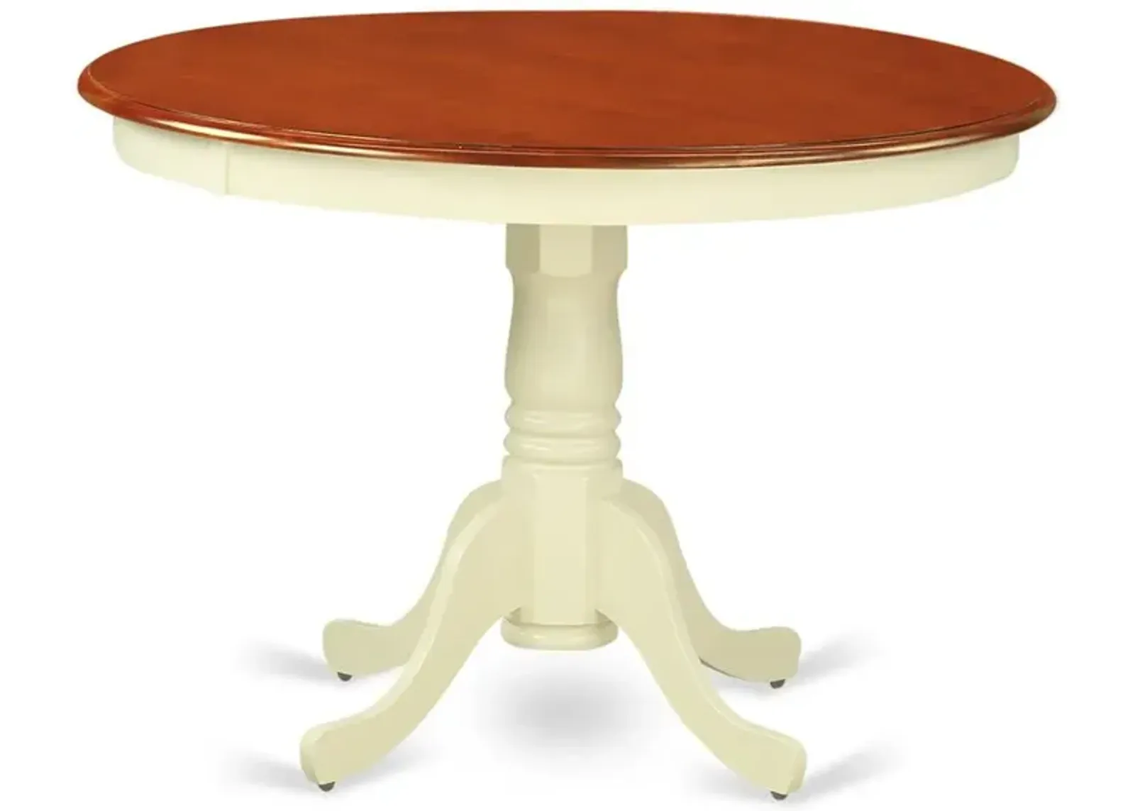 East West Furniture Hartland  Table  42  diameter  Round    Table  -Buttermilk  and  Cherry  Finish