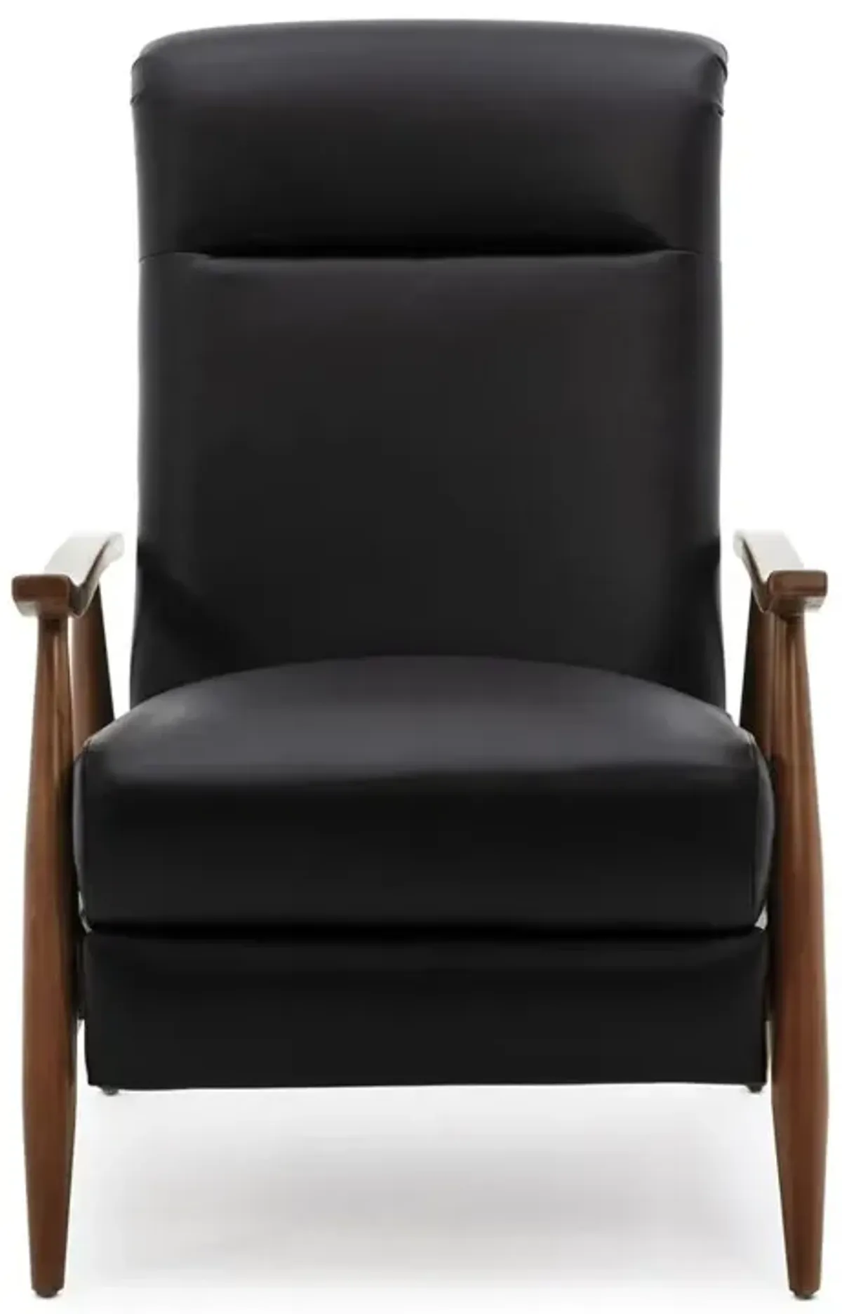 Comfort Pointe Fairview Leather Wood Arm Push Back Recliner - Black