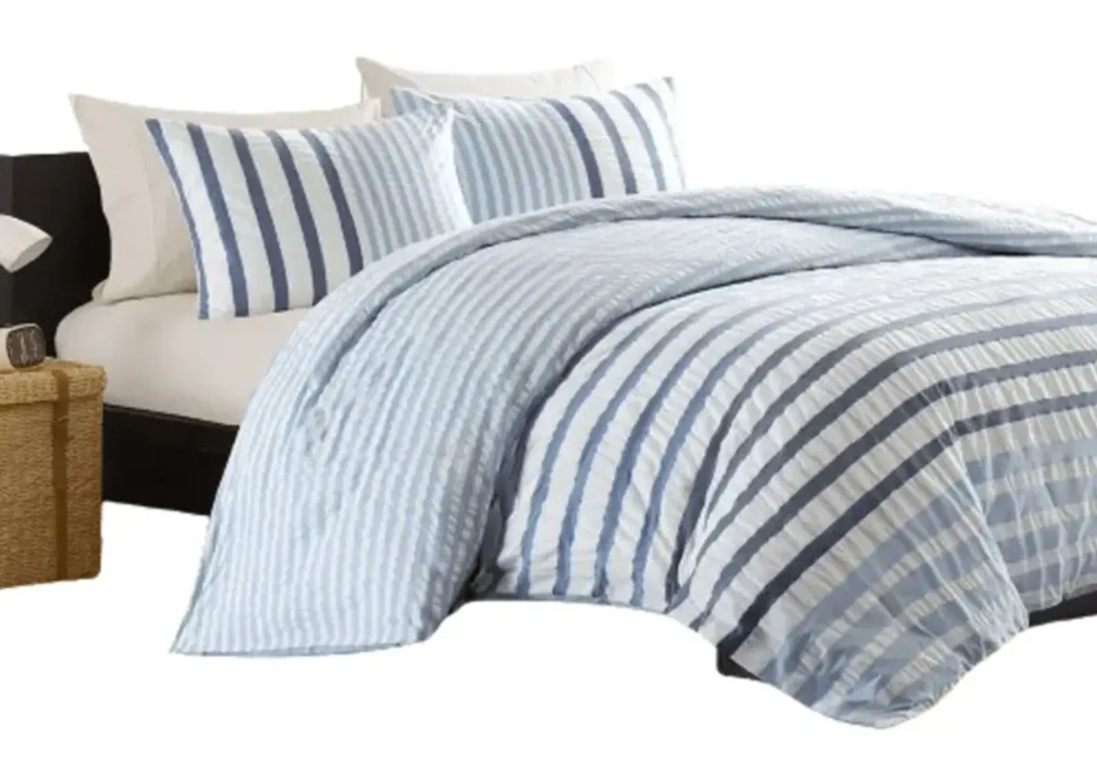 Gracie Mills Santiago Seersucker Striped Cotton Comforter Set