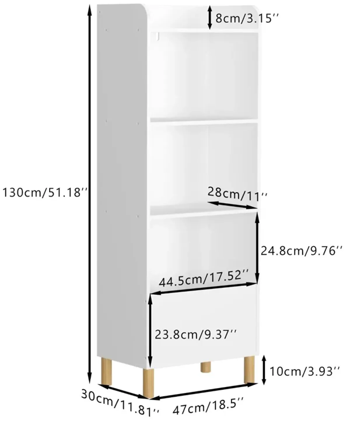 Hivvago Free Standing 4 Tier Kid's Bookcase and Toy Storage Organizer