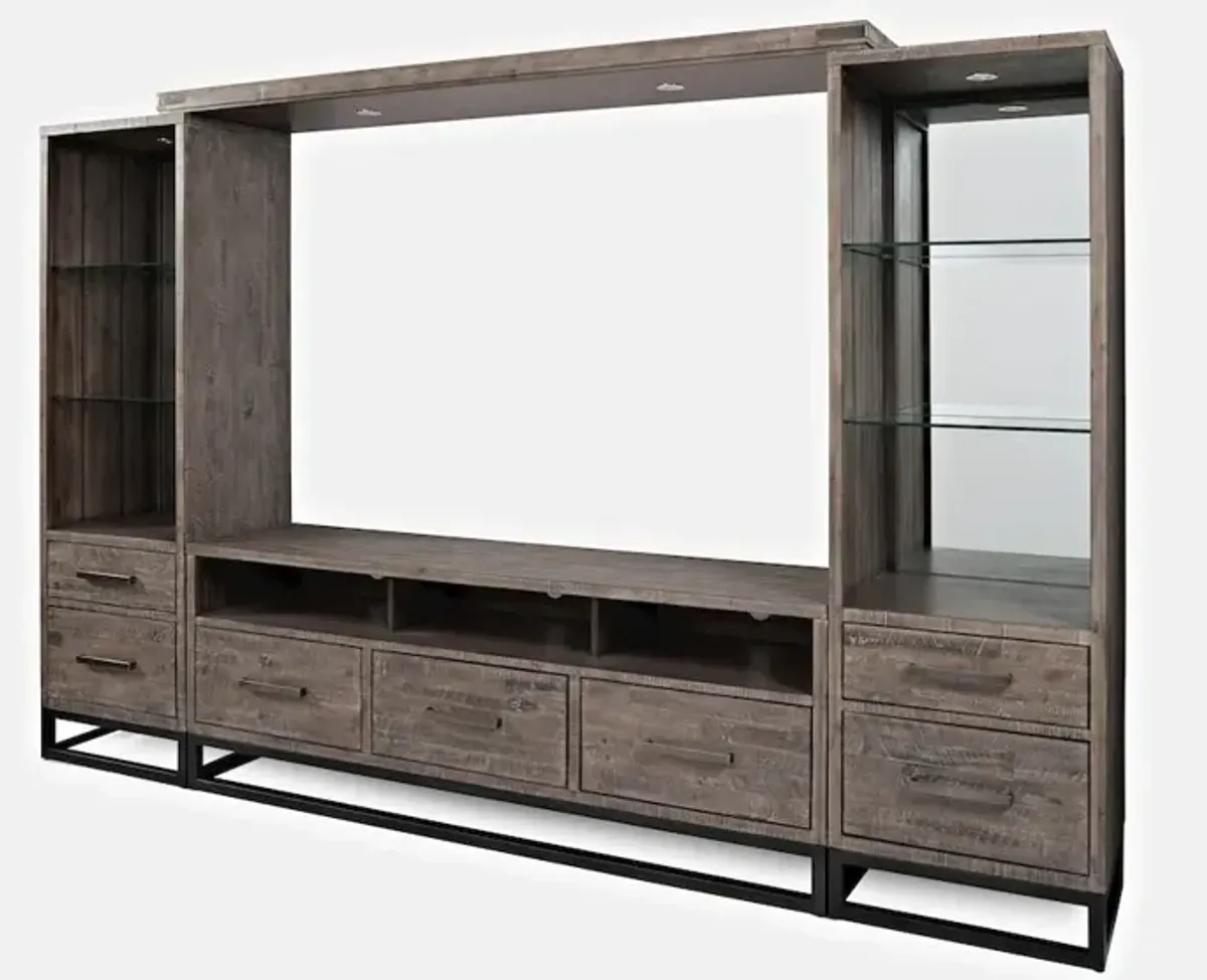Jofran East Hampton Distressed Solid Wood Entertainment Center