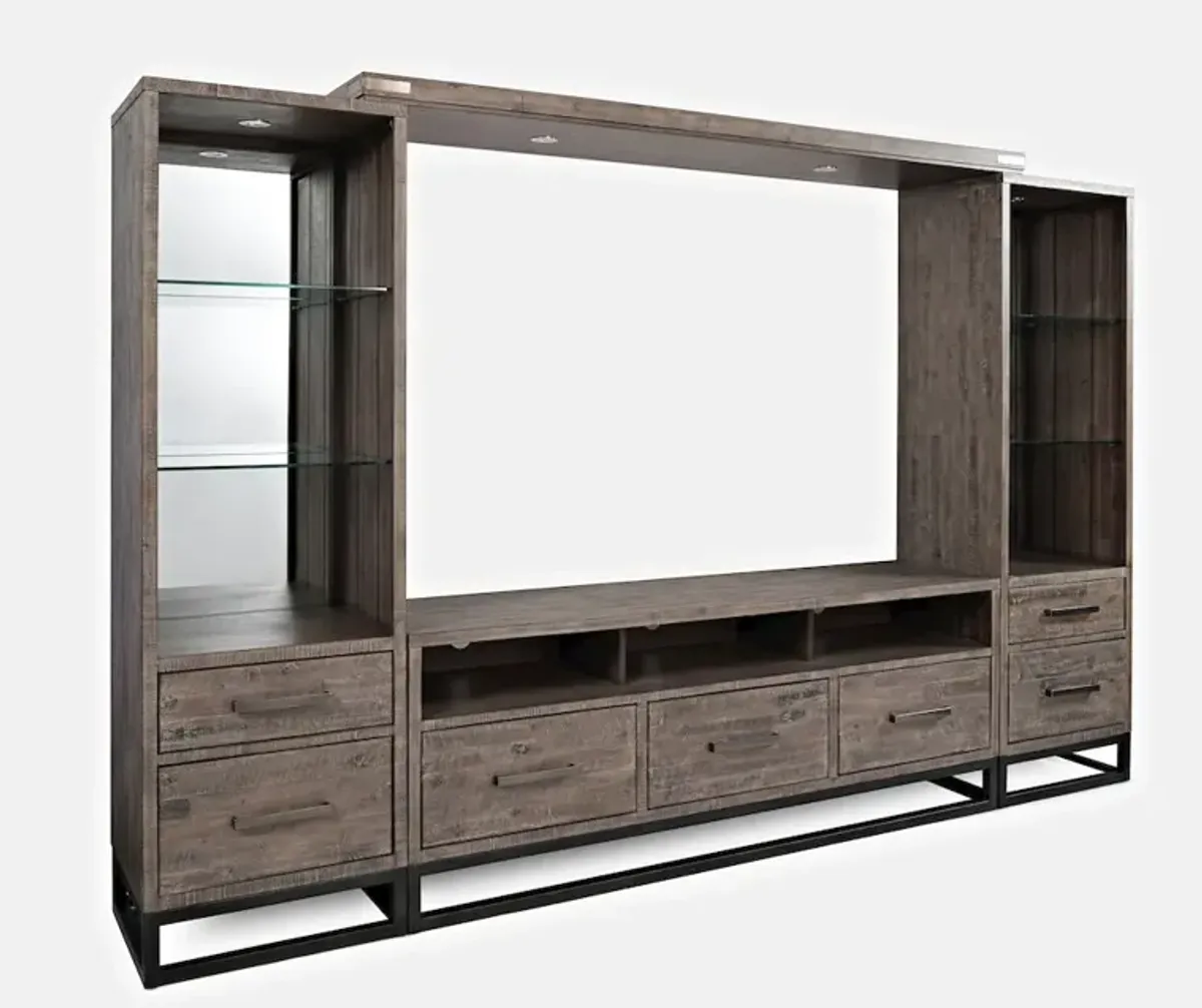 Jofran East Hampton Distressed Solid Wood Entertainment Center