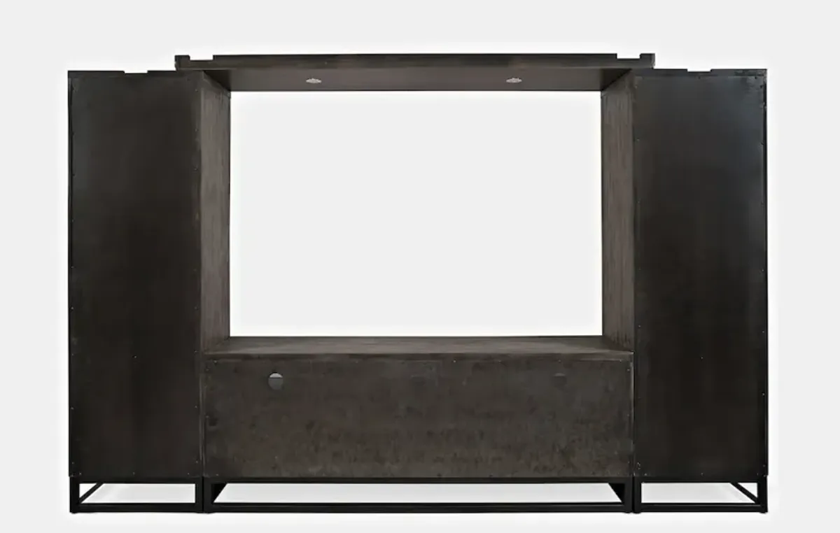 Jofran East Hampton Distressed Solid Wood Entertainment Center