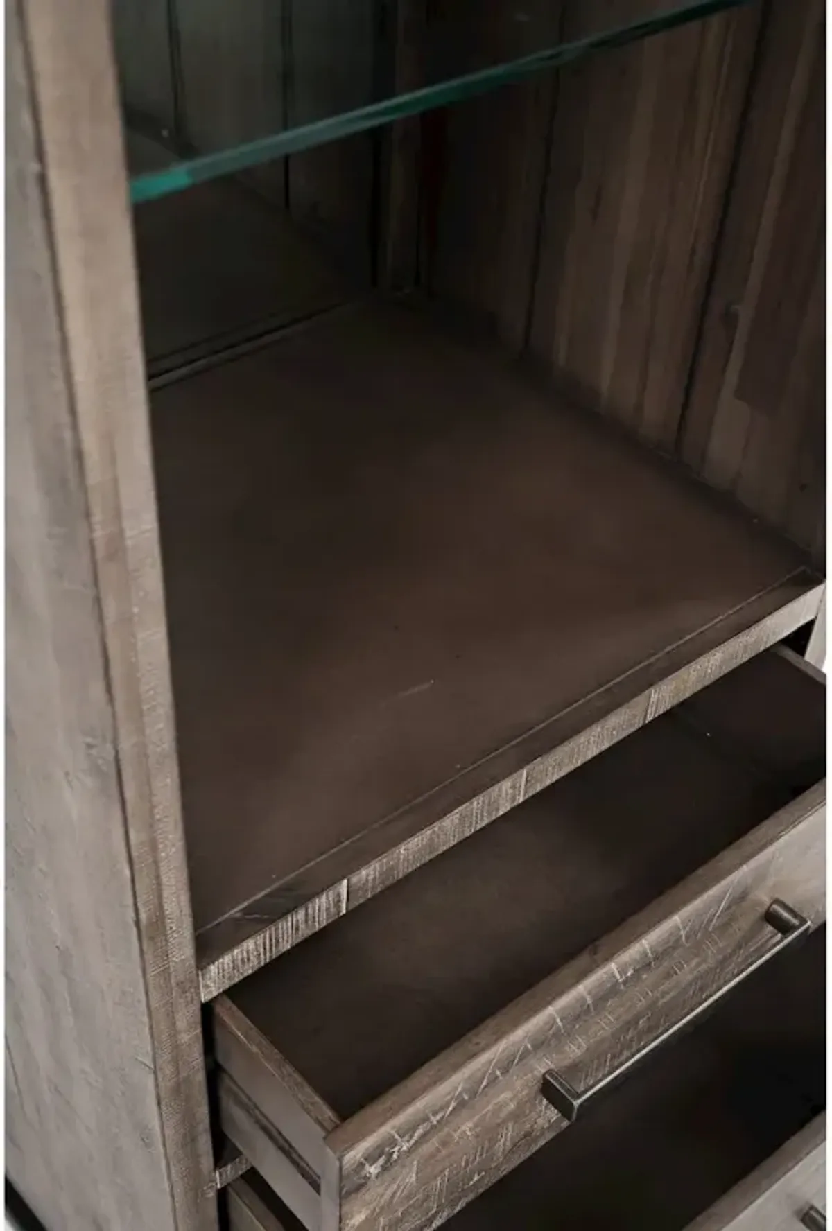 Jofran East Hampton Distressed Solid Wood Entertainment Center