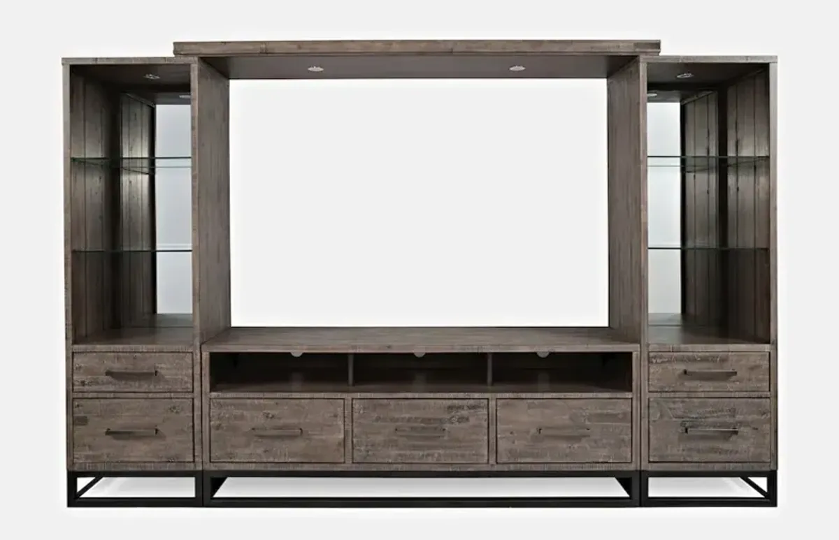 Jofran East Hampton Distressed Solid Wood Entertainment Center