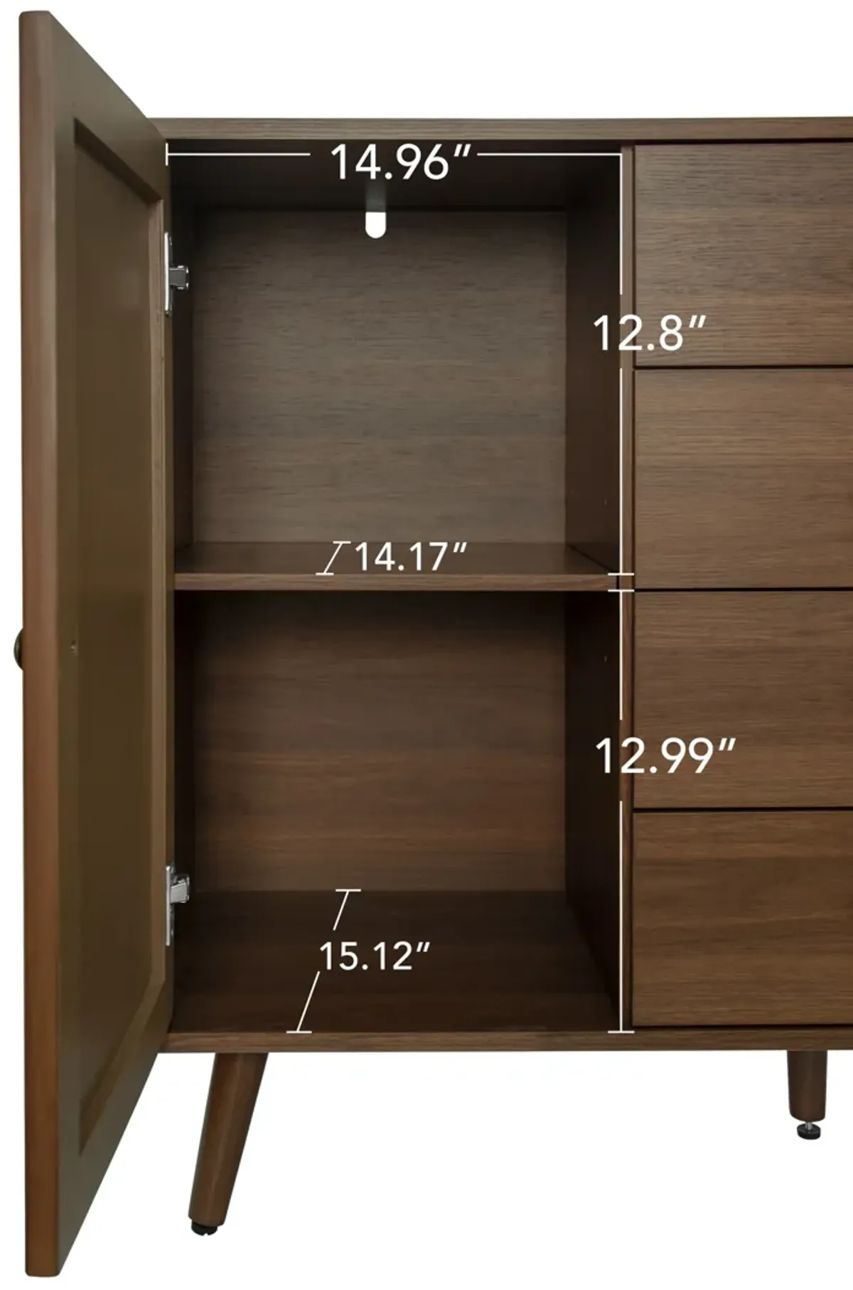 Gewnee 2 door 4 drawer cabinet, Suitable for Bedroom, Living Room, Study