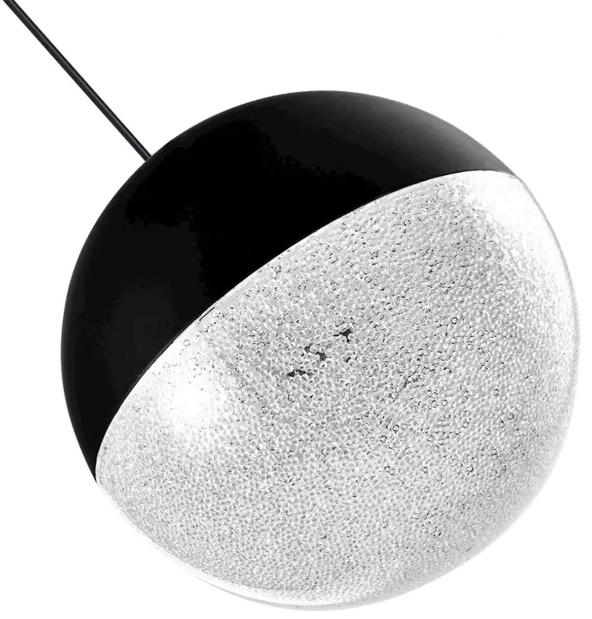 VONN Lighting Integrated LED Height Adjustable Pendant Light with Globe Shade in Black