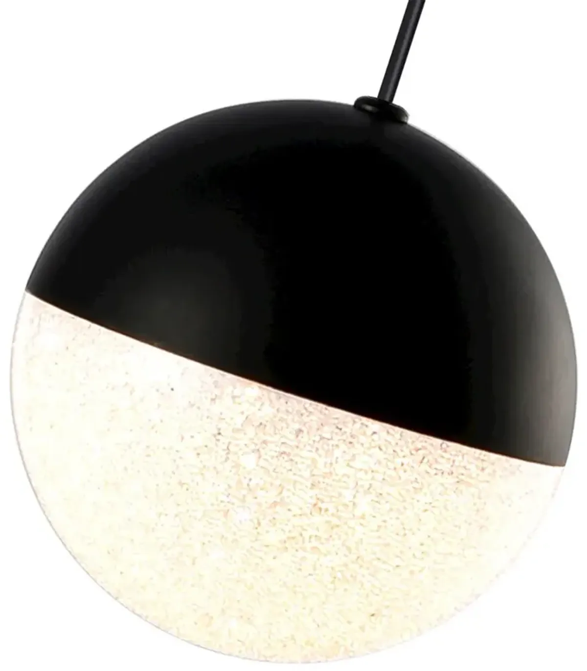 VONN Lighting Integrated LED Height Adjustable Pendant Light with Globe Shade in Black