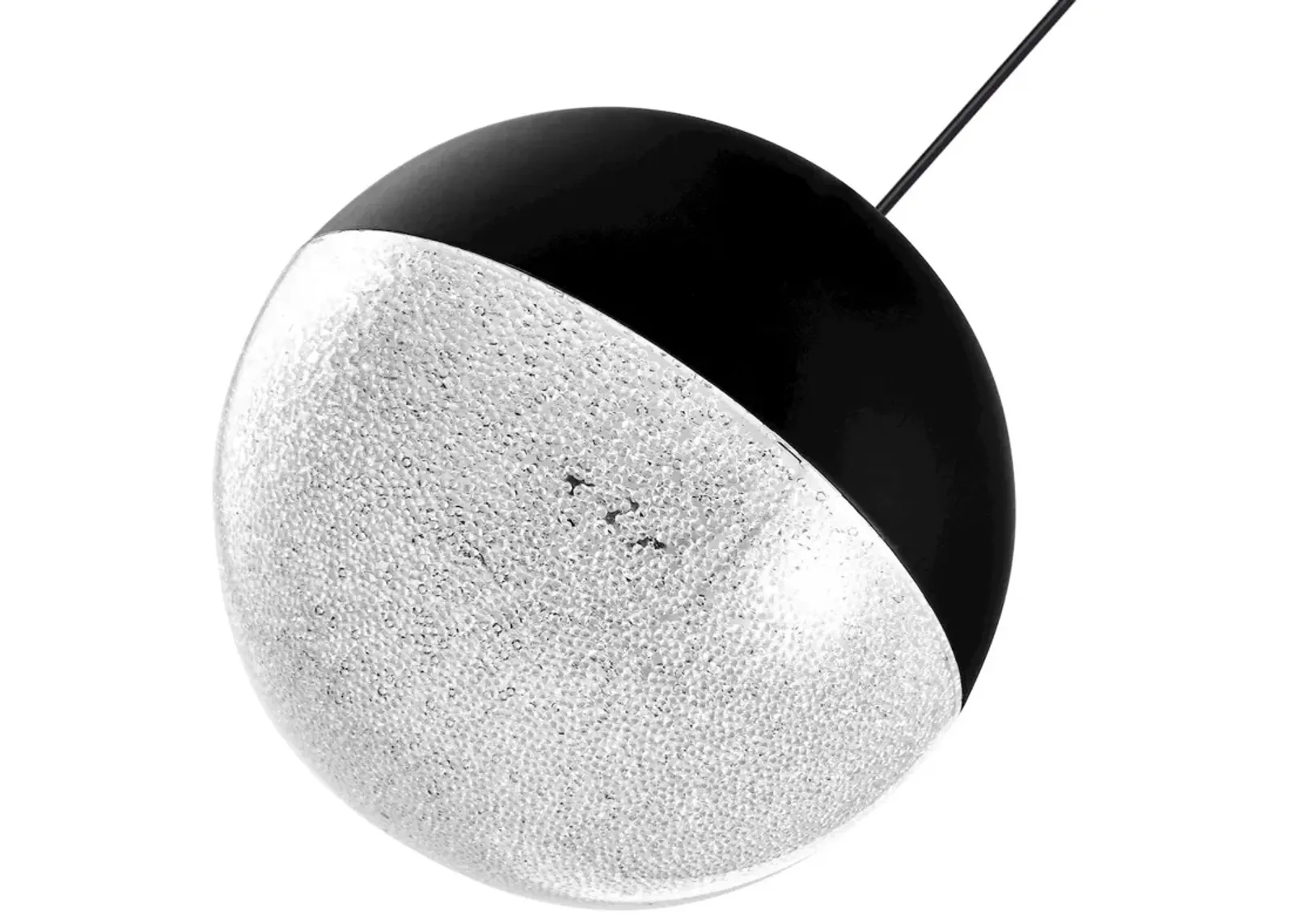 VONN Lighting Integrated LED Height Adjustable Pendant Light with Globe Shade in Black