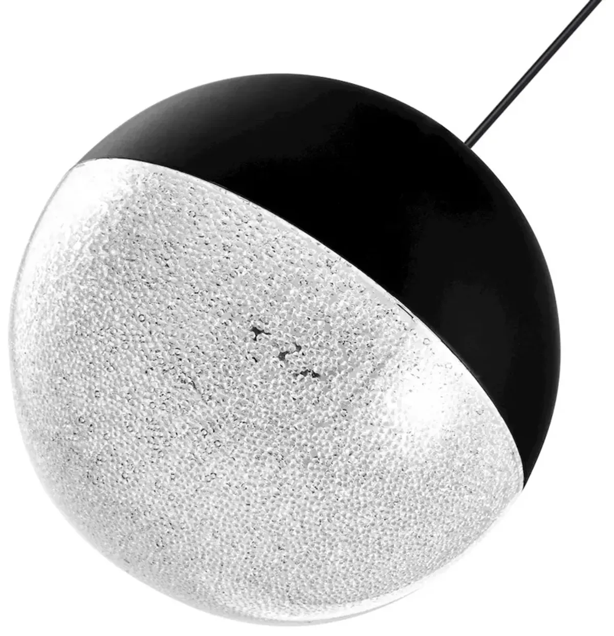 VONN Lighting Integrated LED Height Adjustable Pendant Light with Globe Shade in Black