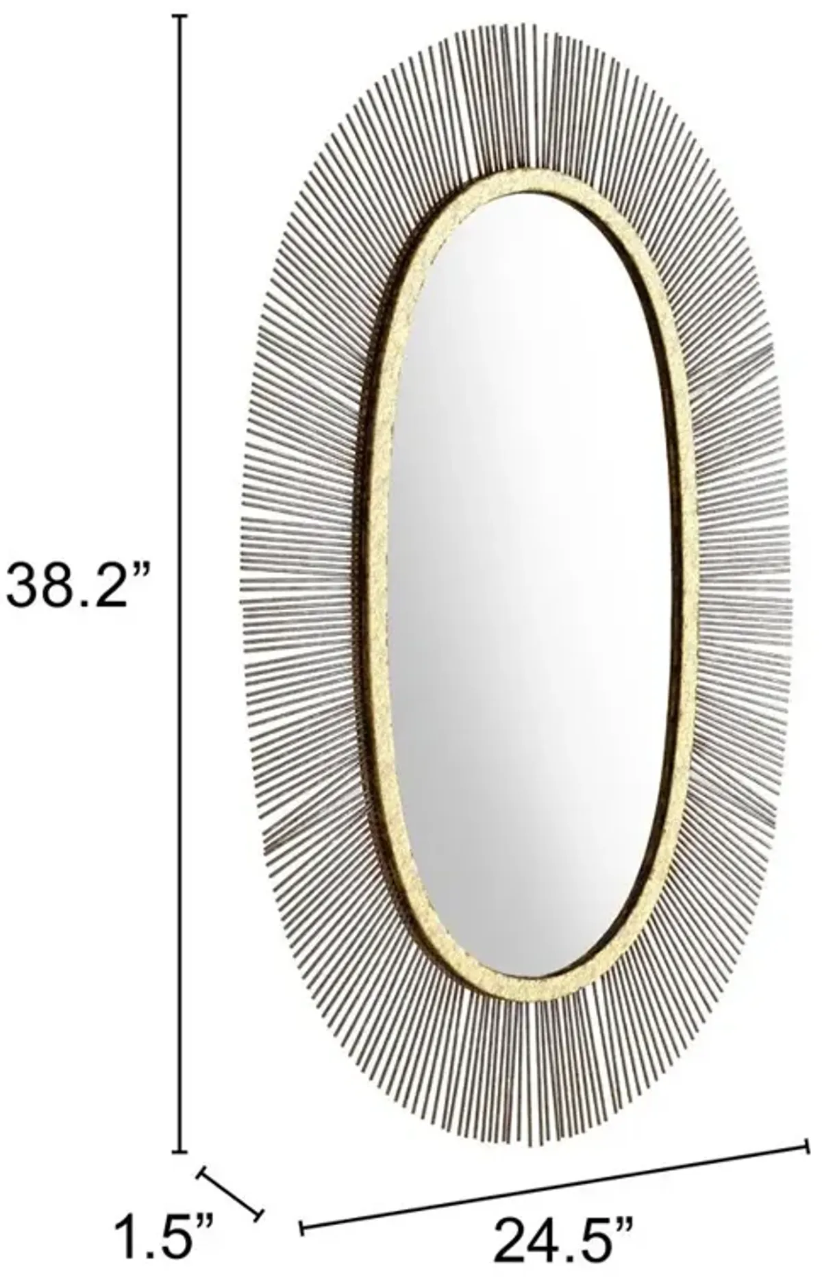 Belen Kox Juju Oval Mirror Black & Gold