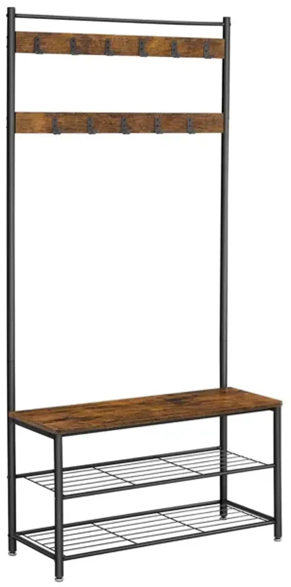 Hivvago Hall Tree with Shoe Storage Bench