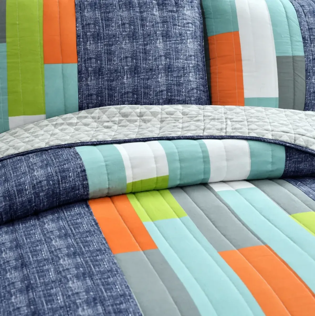 Shelly Stripe Quilt 3Pc Set